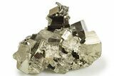 Gleaming Striated Cubic Pyrite Cluster - Peru #337367-1